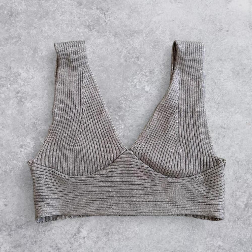 Sincerely Jules Ribbed Sleeveless Crop Top – Size S
